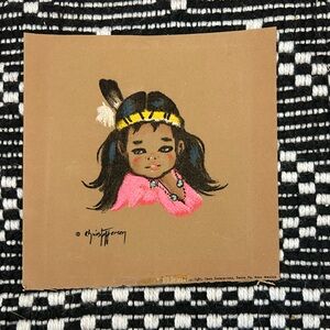 1960s Chris T. Hersey unframed print on velvet